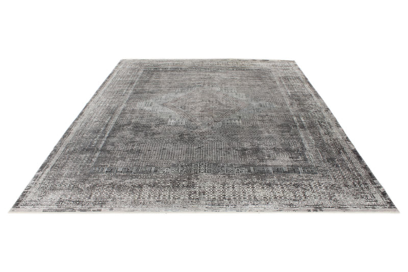 10x13 Gray and Black Turkish Antep Rug