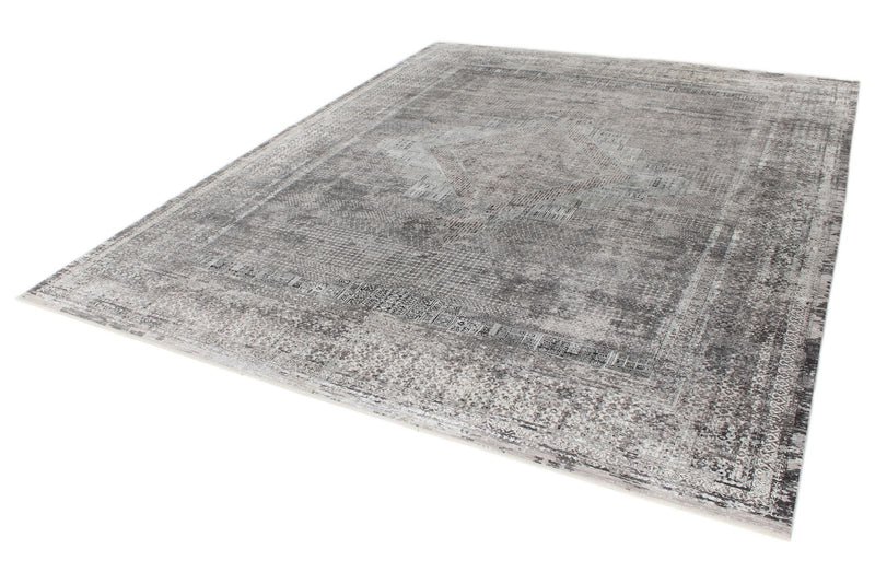 10x13 Gray and Black Turkish Antep Rug