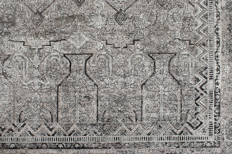 10x13 Gray and Black Turkish Antep Rug