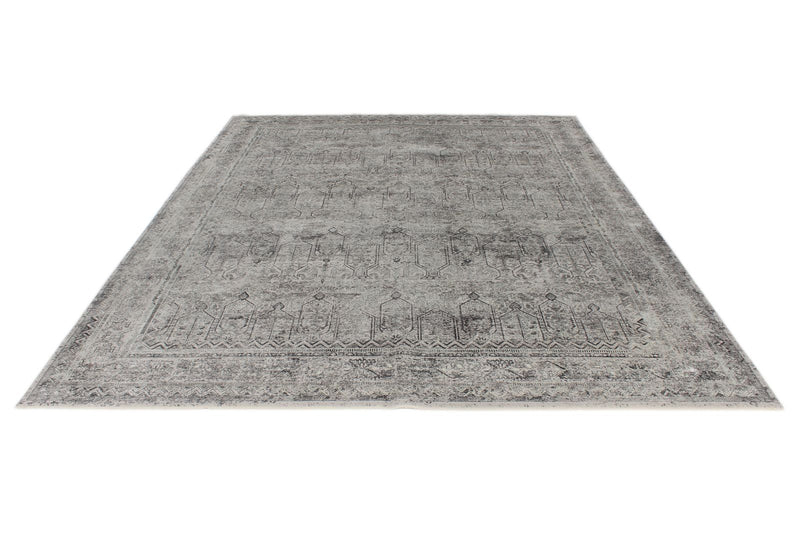 10x13 Gray and Black Turkish Antep Rug