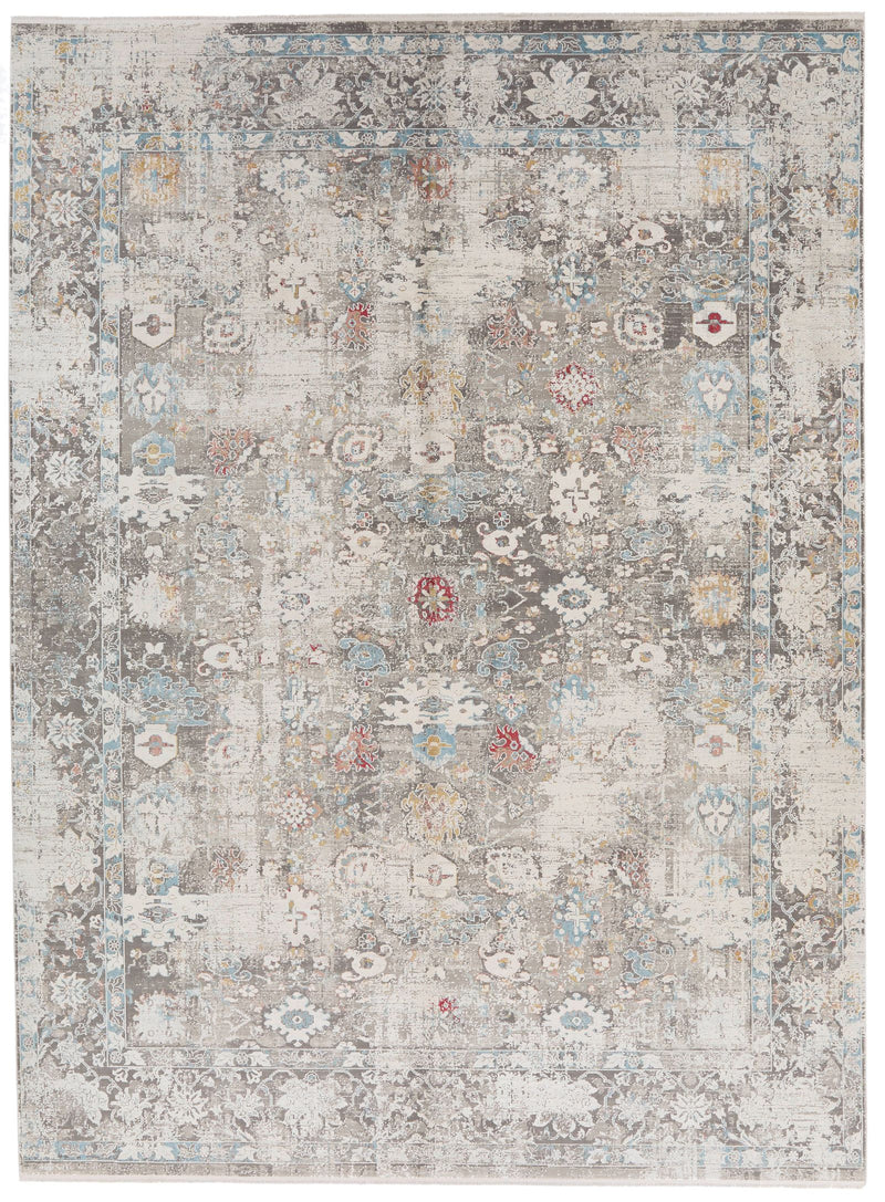 10x13 Gray and Multicolor Turkish Antep Rug