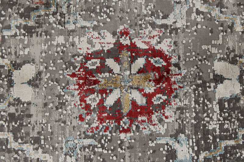 10x13 Gray and Multicolor Turkish Antep Rug