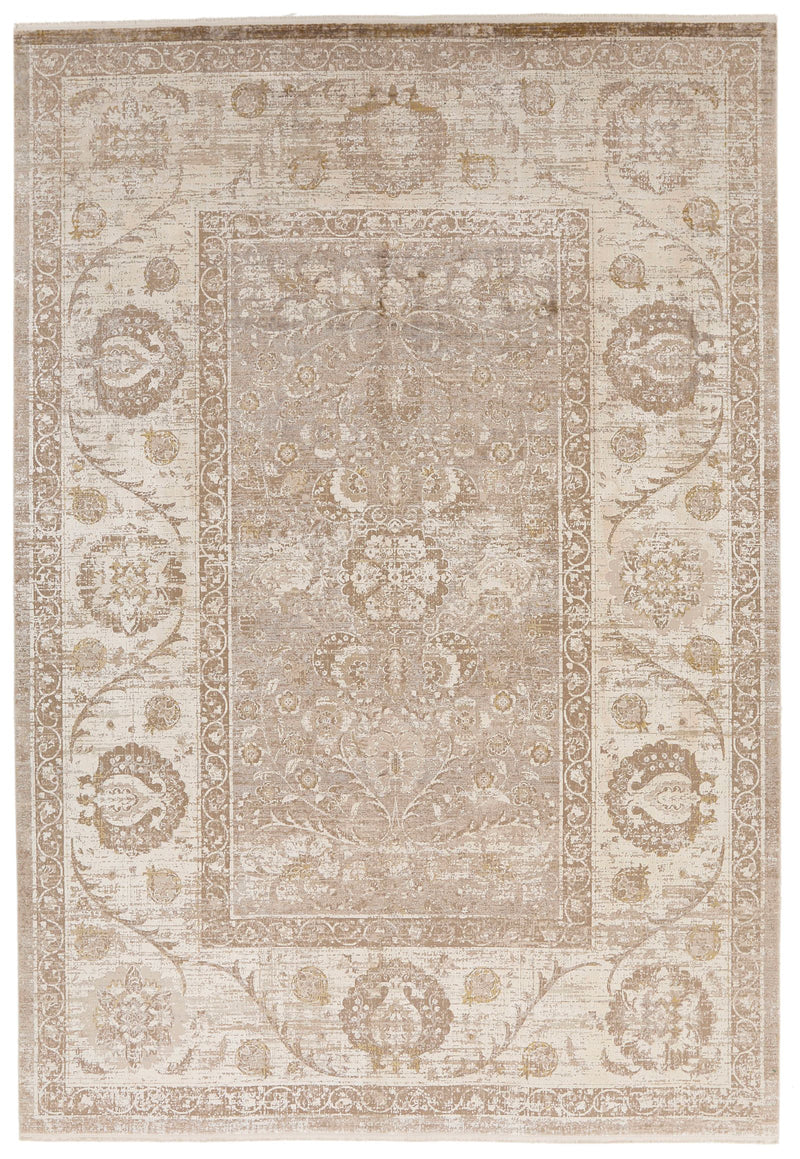 9x13 Beige and Light Brown Turkish Antep Rug