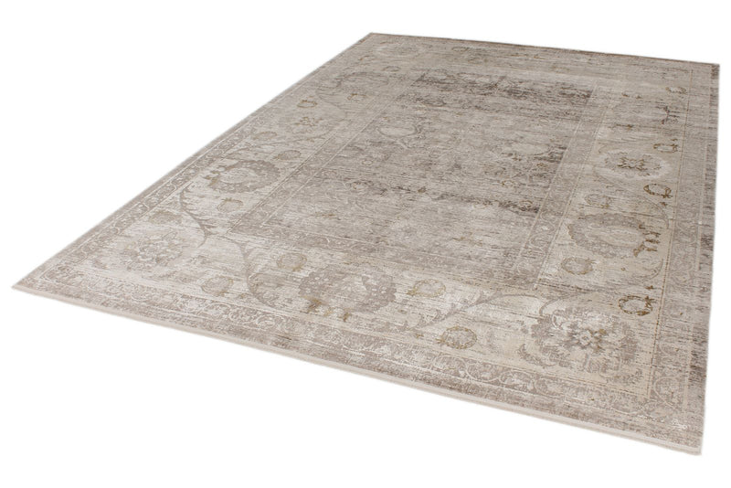 9x13 Beige and Light Brown Turkish Antep Rug