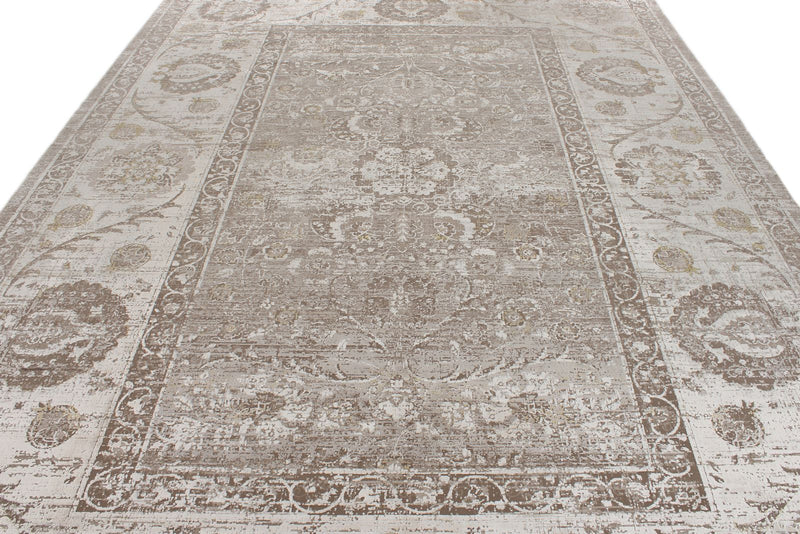 9x13 Beige and Light Brown Turkish Antep Rug