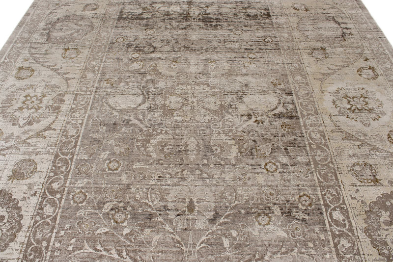 9x13 Beige and Light Brown Turkish Antep Rug