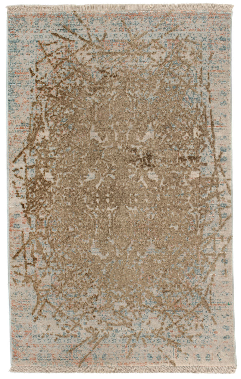 2x3 Brown and Multicolor Turkish Antep Rug