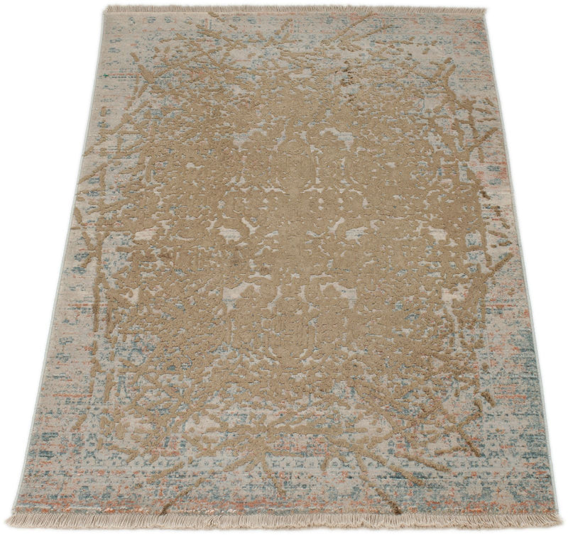 2x3 Brown and Multicolor Turkish Antep Rug