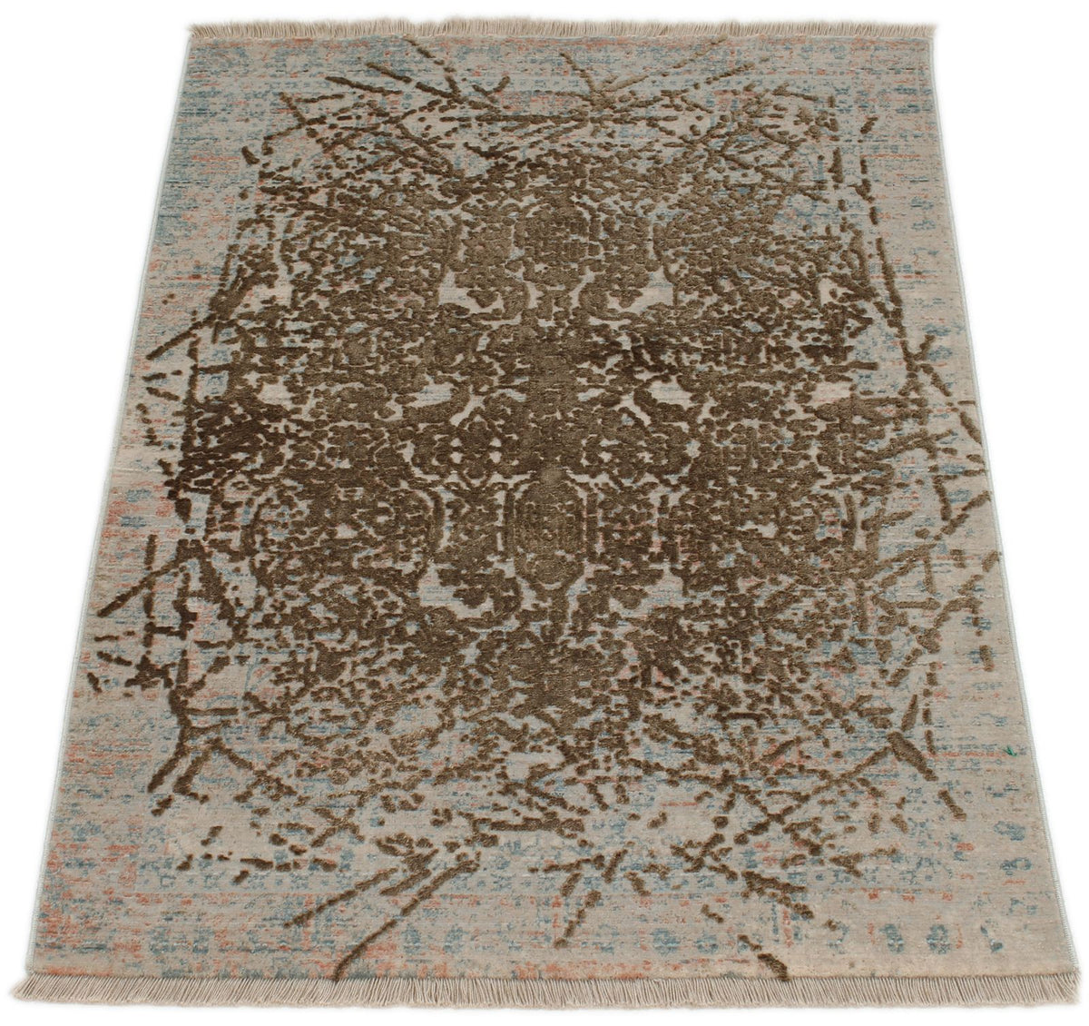 2x3 Brown and Multicolor Turkish Antep Rug