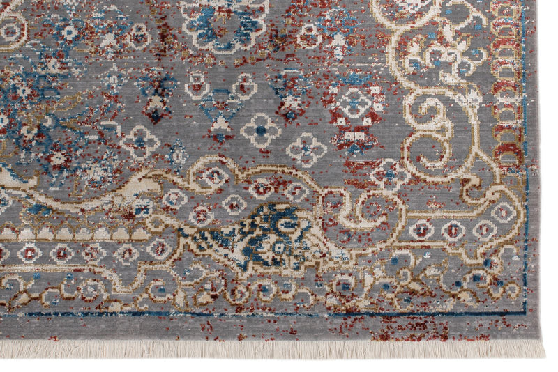 10x13 Gray and Multicolor Turkish Antep Rug