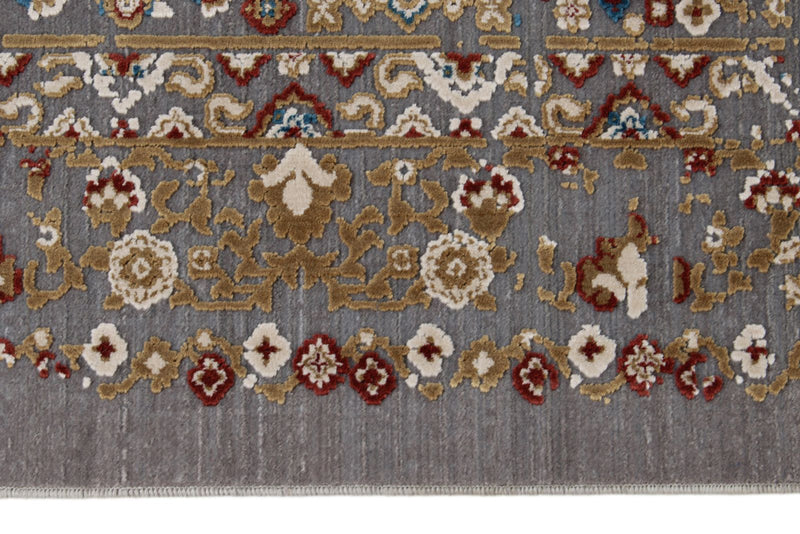 10x13 Gray and Multicolor Turkish Antep Rug