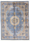 10x13 Blue and Multicolor Turkish Antep Rug