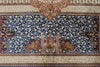 10x13 Blue and Multicolor Turkish Antep Rug