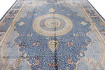 10x13 Blue and Multicolor Turkish Antep Rug