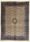 10x13 Gold and Navy Turkish Antep Rug