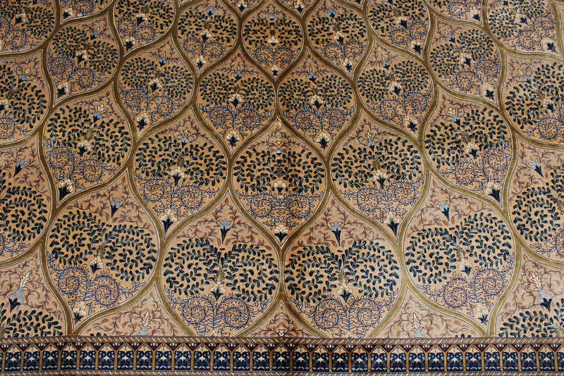 10x13 Gold and Navy Turkish Antep Rug