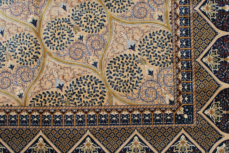 10x13 Gold and Navy Turkish Antep Rug