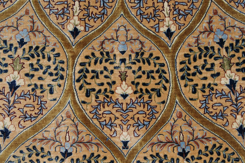 10x13 Gold and Navy Turkish Antep Rug