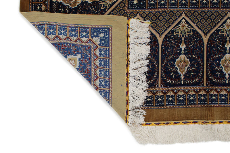 10x13 Gold and Navy Turkish Antep Rug