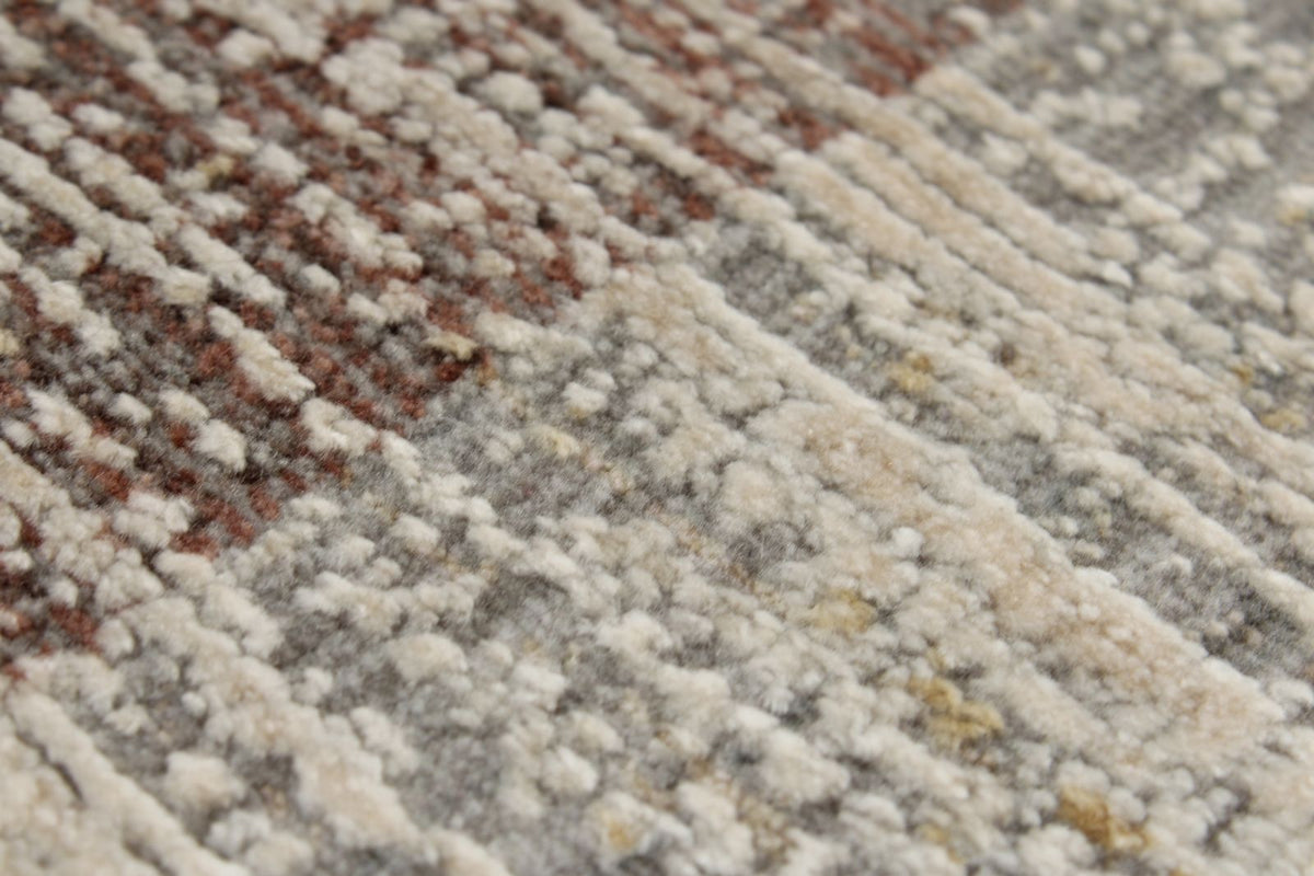 3x12 Off White and Light Brown Turkish Antep Runner