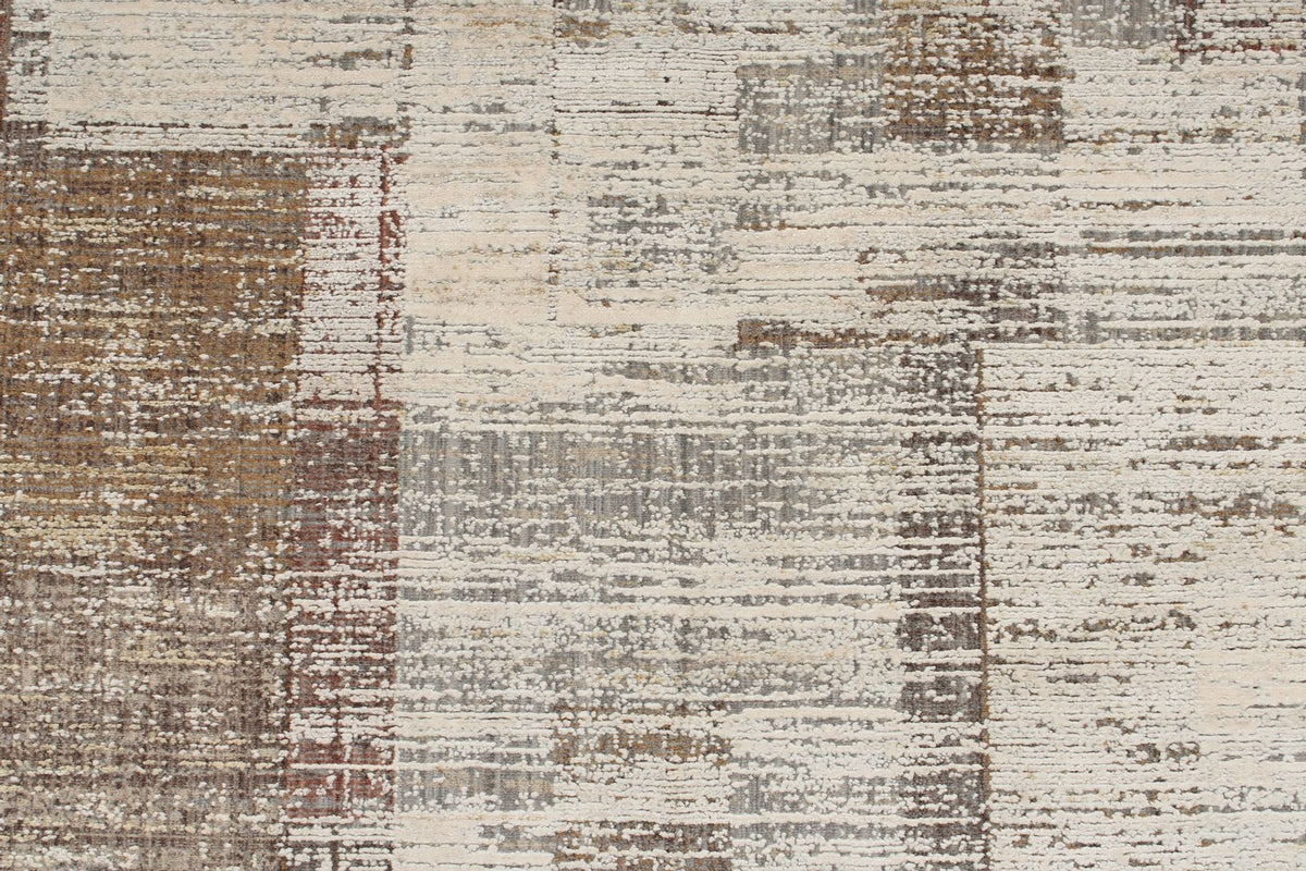 3x12 Off White and Light Brown Turkish Antep Runner
