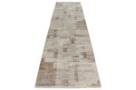3x12 Off White and Light Brown Turkish Antep Runner