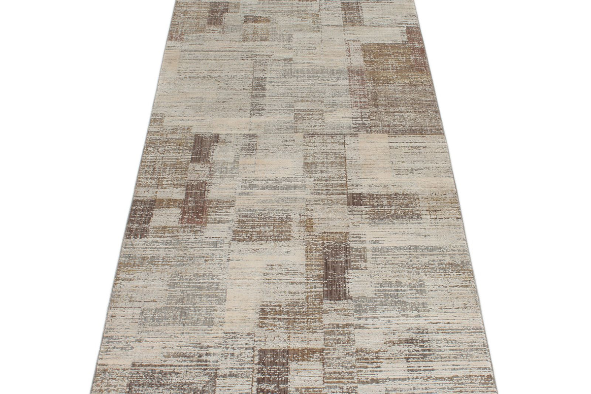 3x12 Off White and Light Brown Turkish Antep Runner