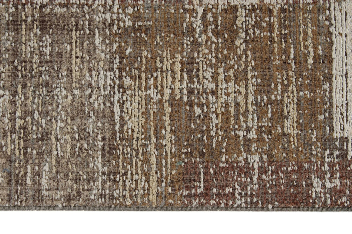 3x12 Off White and Light Brown Turkish Antep Runner