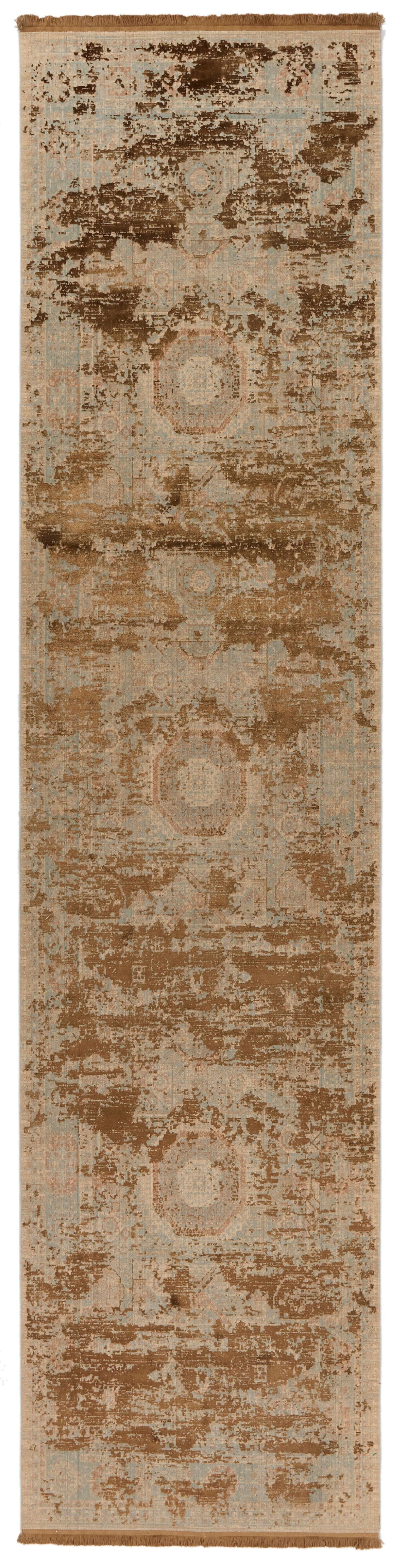 3x13 Gold and Multicolor Turkish Antep Runner