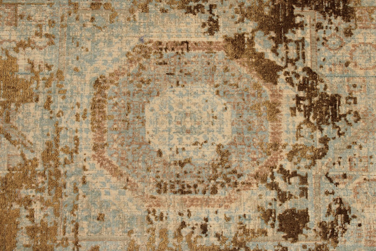 3x13 Gold and Multicolor Turkish Antep Runner