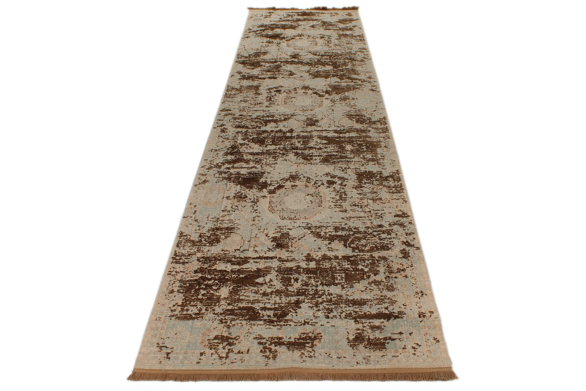 3x13 Gold and Multicolor Turkish Antep Runner