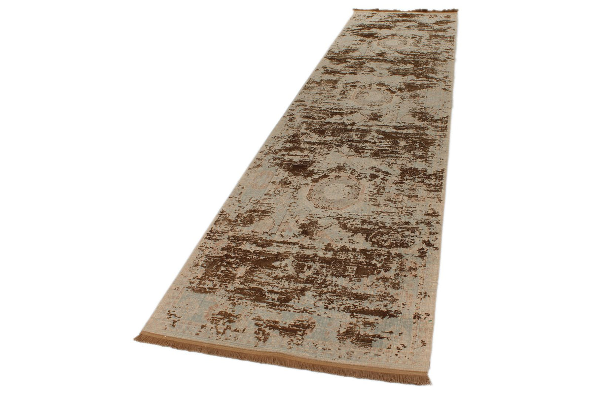 3x13 Gold and Multicolor Turkish Antep Runner