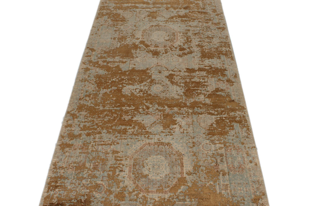 3x13 Gold and Multicolor Turkish Antep Runner