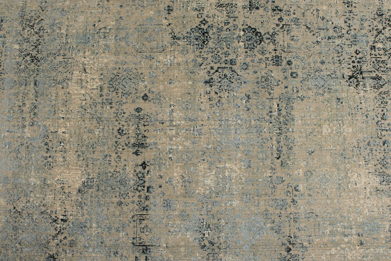 3x13 Blue and Off White Turkish Antep Runner