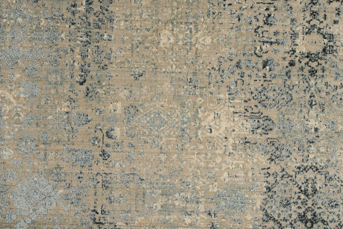 3x13 Blue and Off White Turkish Antep Runner