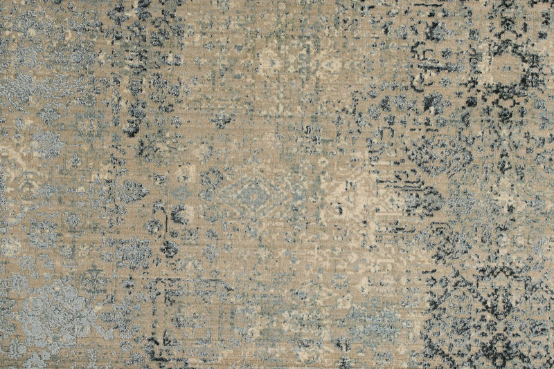 3x13 Blue and Off White Turkish Antep Runner
