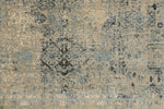 3x13 Blue and Off White Turkish Antep Runner
