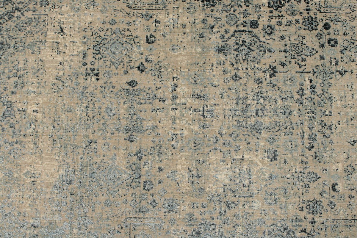 3x13 Blue and Off White Turkish Antep Runner