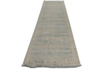 3x13 Blue and Off White Turkish Antep Runner