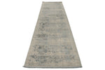 3x13 Blue and Off White Turkish Antep Runner