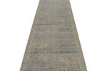 3x13 Blue and Off White Turkish Antep Runner