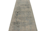 3x13 Blue and Off White Turkish Antep Runner