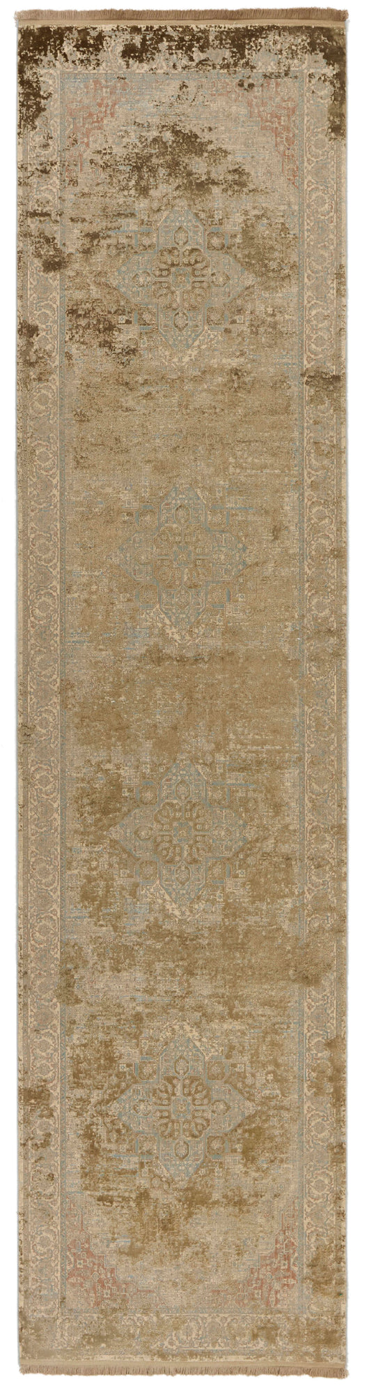 3x13 Gold and Multicolor Turkish Antep Runner