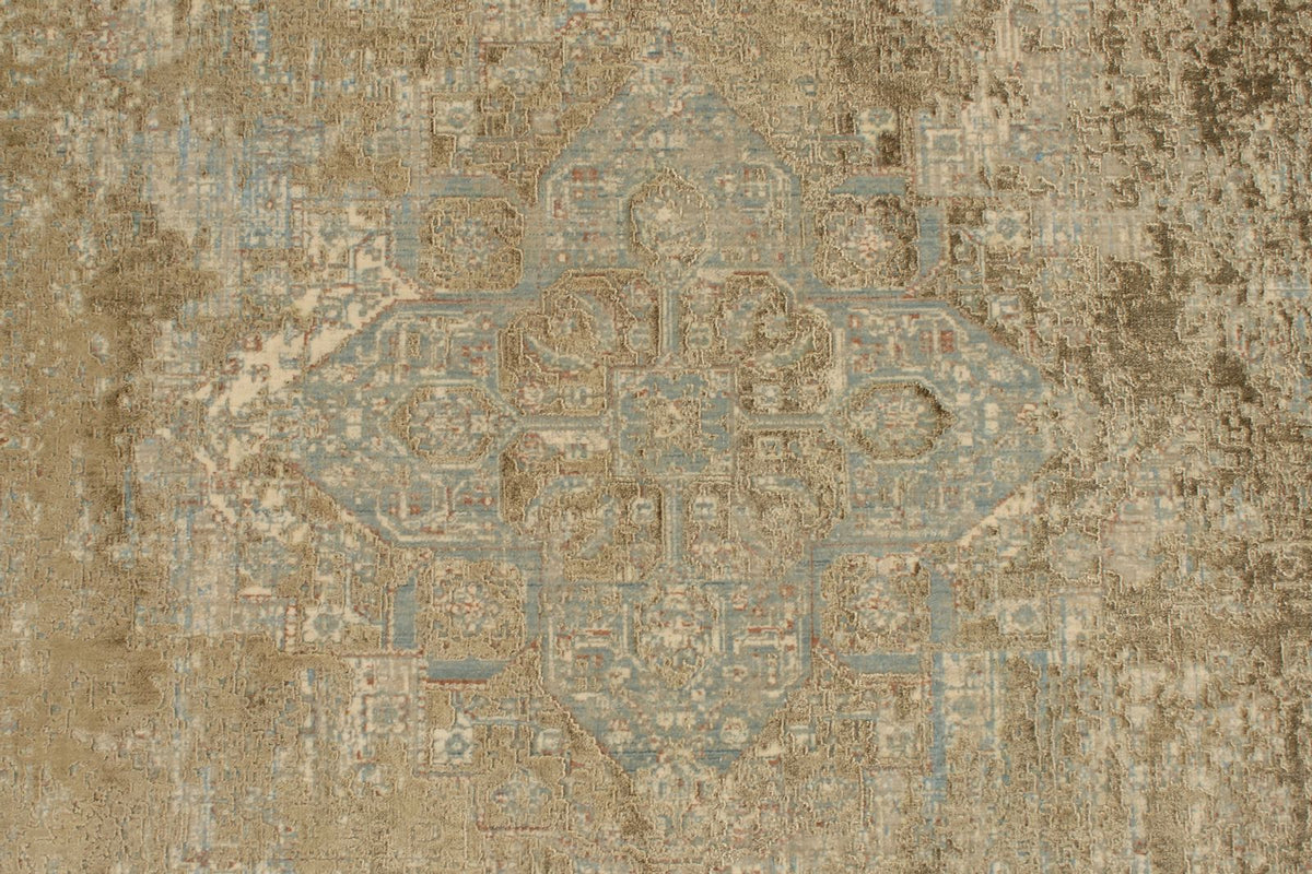 3x13 Gold and Multicolor Turkish Antep Runner