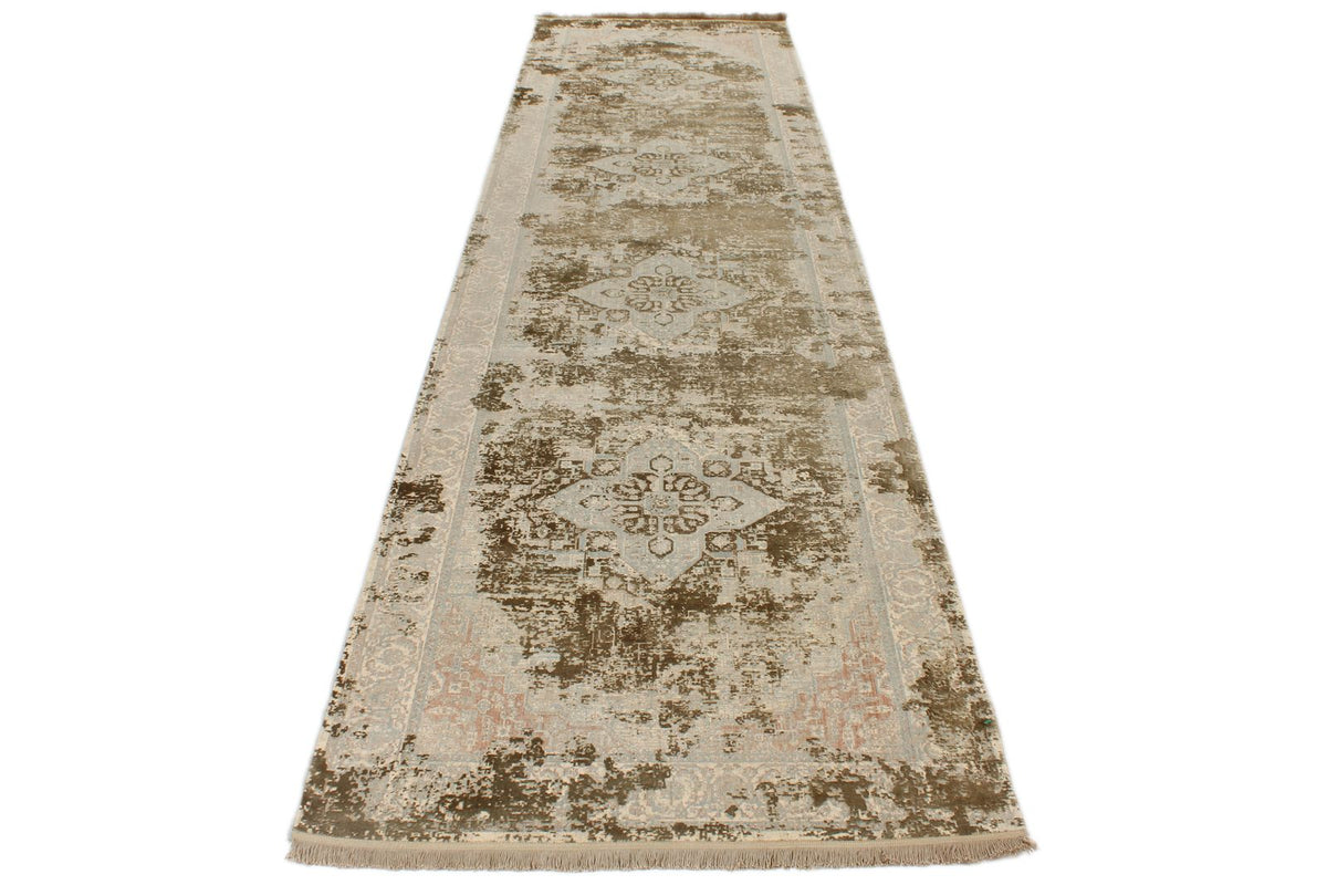 3x13 Gold and Multicolor Turkish Antep Runner