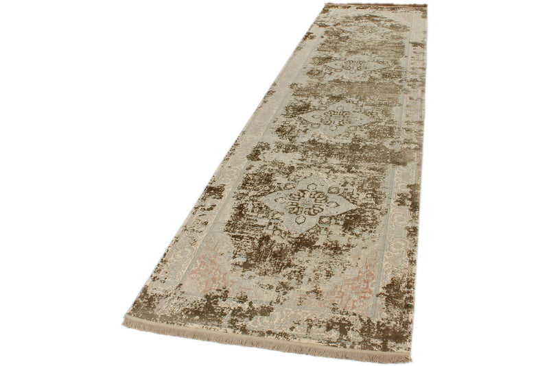 3x13 Gold and Multicolor Turkish Antep Runner