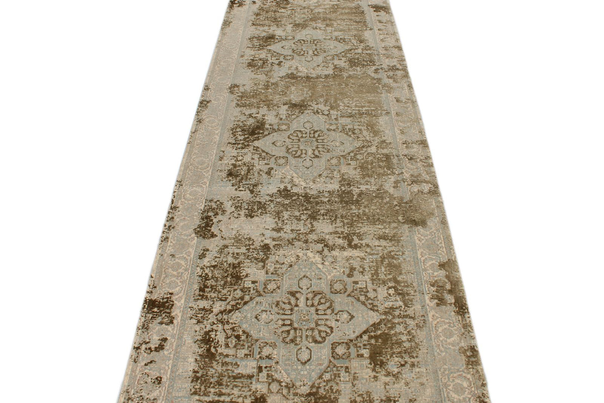 3x13 Gold and Multicolor Turkish Antep Runner