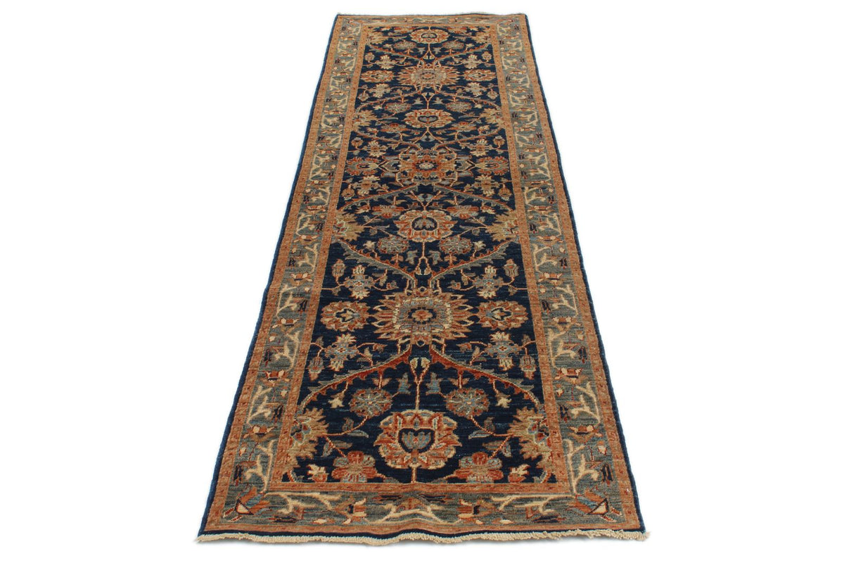 3x10 Navy and Gray Anatolian Traditional Runner
