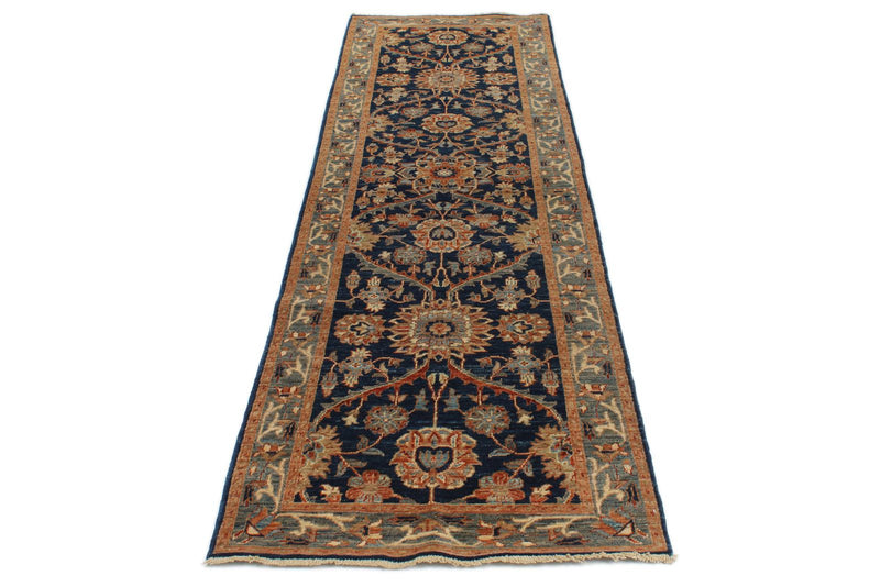 3x10 Navy and Gray Anatolian Traditional Runner