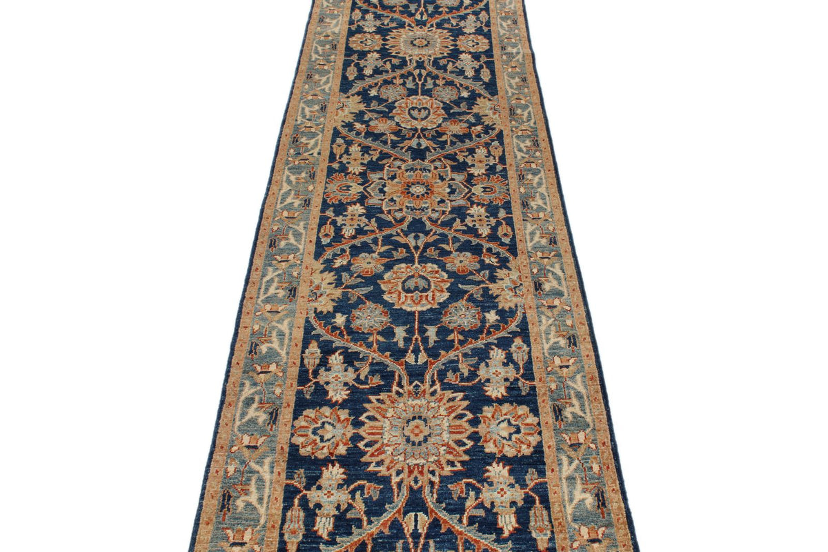 3x10 Navy and Gray Anatolian Traditional Runner